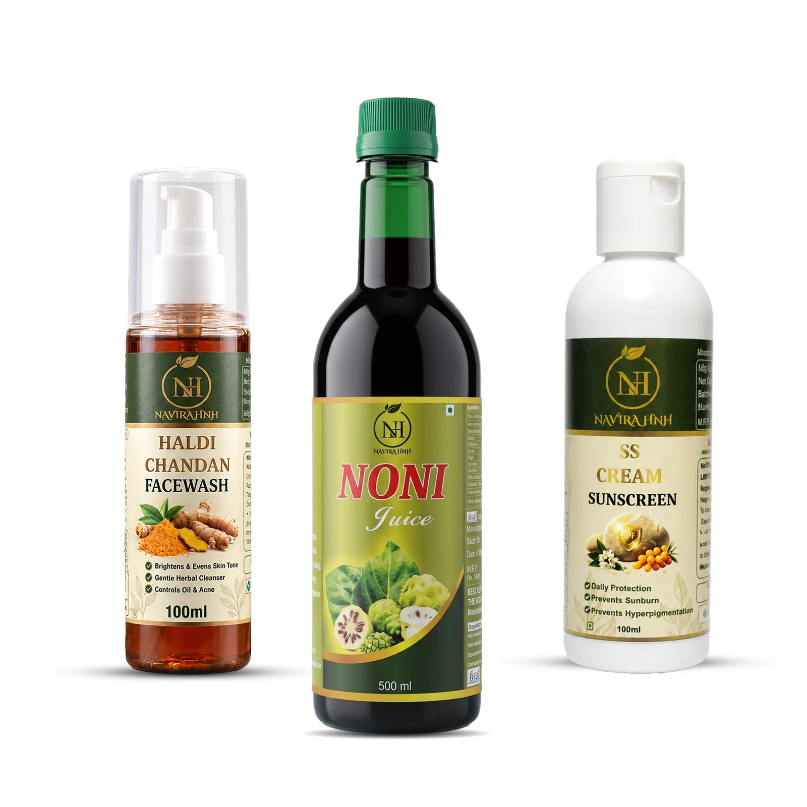 Haldi Chandan Facewash, SS Cream & Noni Juice| Daily Wellness & Glow |Exclusive Festive Combo